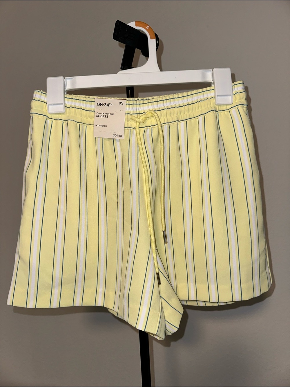 Yellow Striped Drawstring Women’s Shorts
